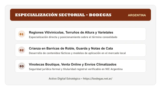 Enfoque temático y aplicaciones de negocio para el activo digital bodegas.net.ar (Bodegas)